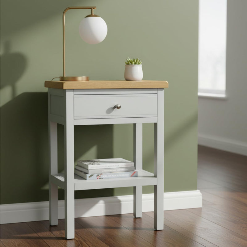 Small Side Table with Drawer Painted Console