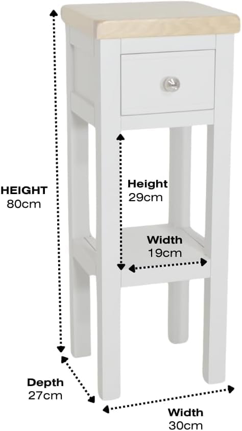 Small Side Table with Drawer Painted Console