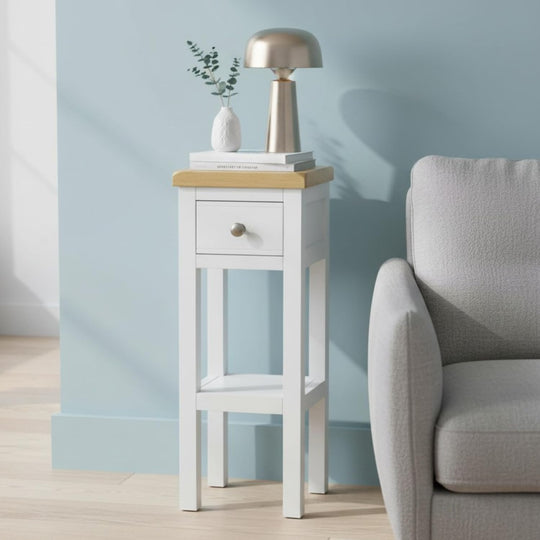 Small Side Table with Drawer Painted Console