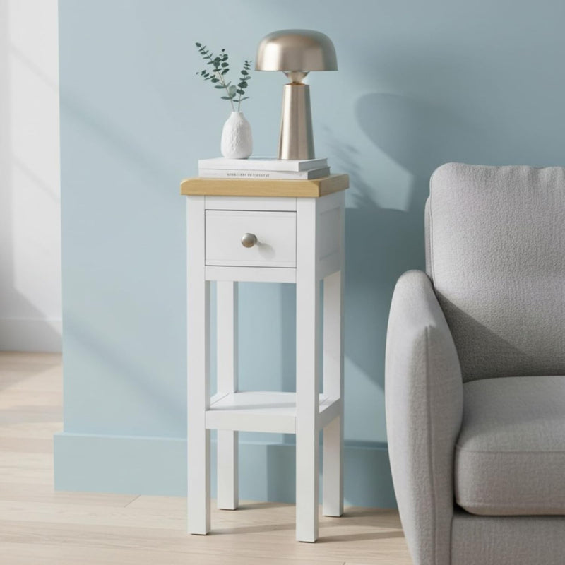 Small Side Table with Drawer Painted Console
