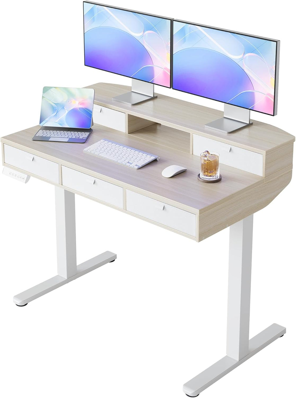 Small Standing Desk with Drawers