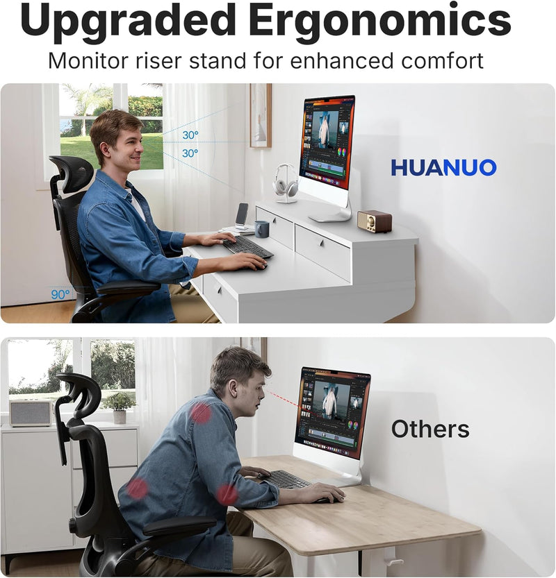 Standing Desk with Drawers Natural C-Clamp