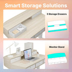 Small Standing Desk with Drawers