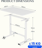 Small Standing Desk with Wheels Pneumatic Height
