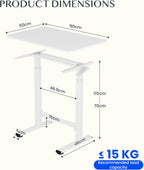 Small Standing Desk with Wheels Pneumatic Height