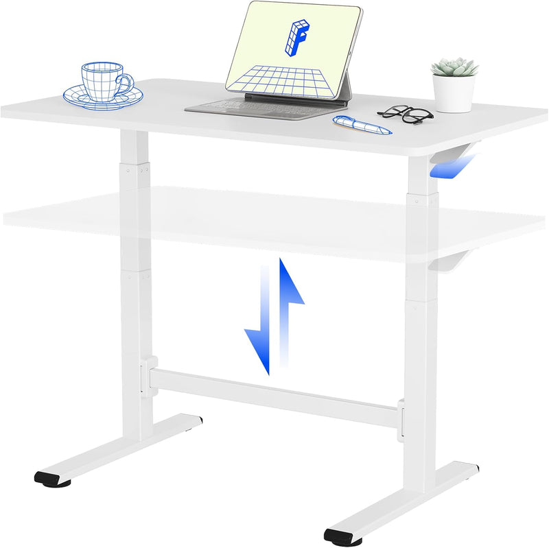 Small Standing Desk with Wheels Pneumatic Height