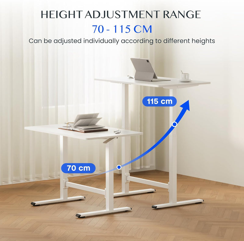 Small Standing Desk with Wheels Pneumatic Height
