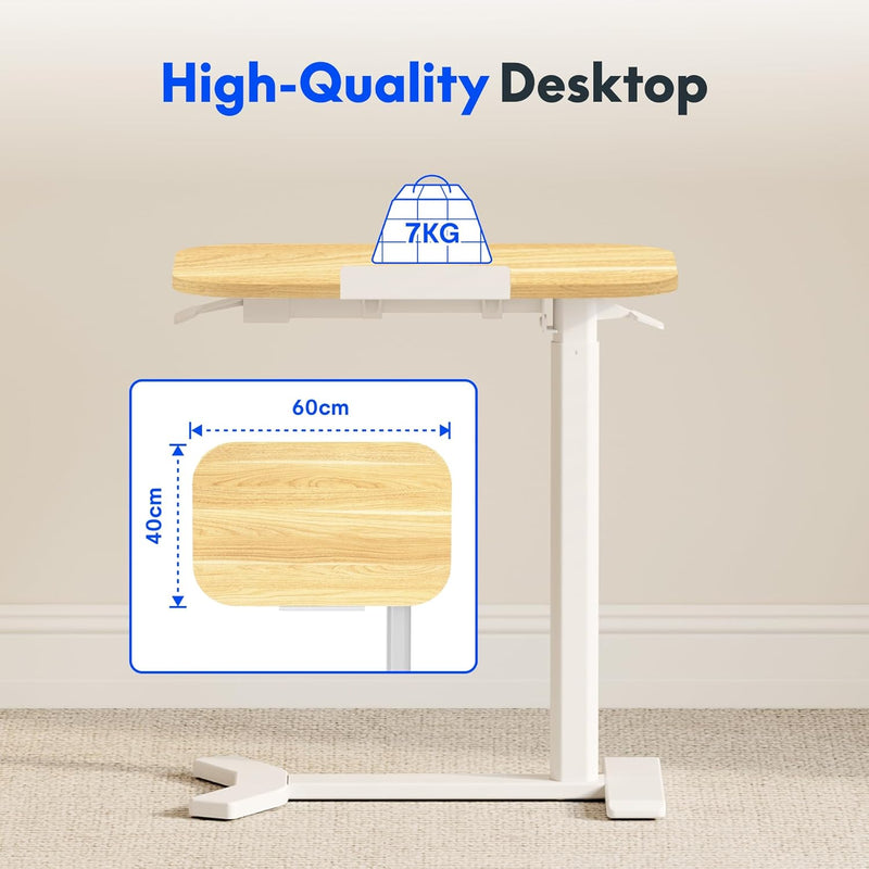 Small Standing Desk with Wheels Pneumatic Height