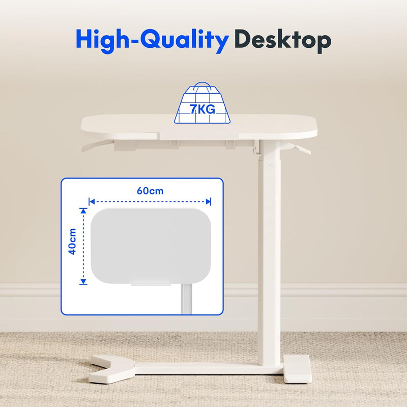Small Standing Desk with Wheels Pneumatic Height