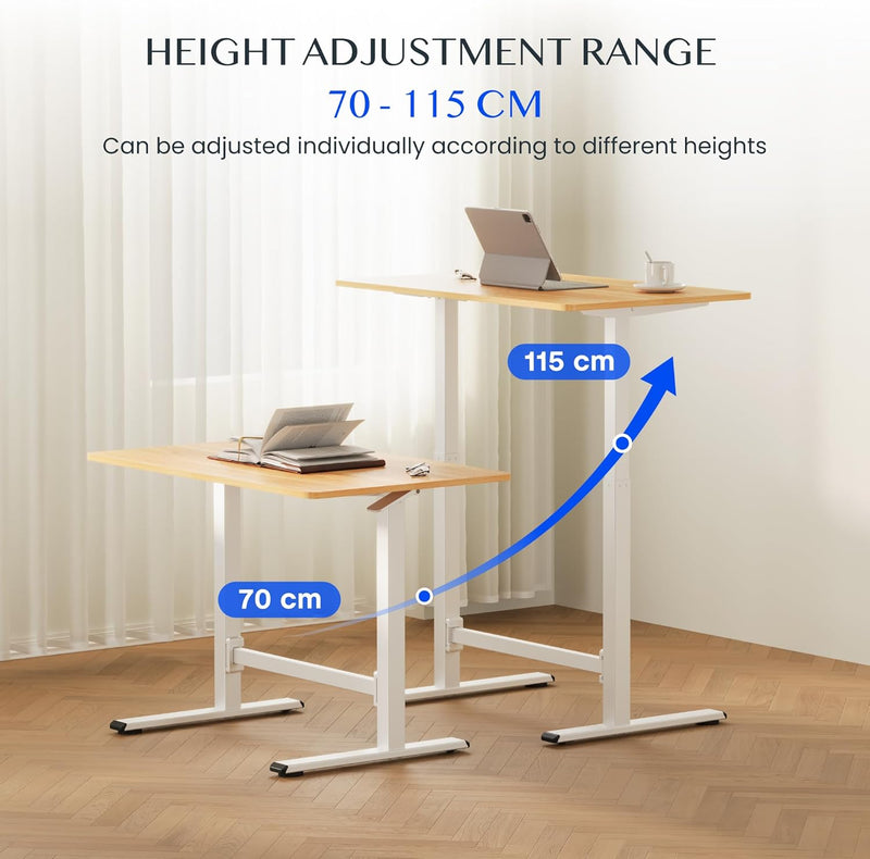 Small Standing Desk with Wheels Pneumatic Height