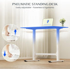 Small Standing Desk with Wheels Pneumatic Height