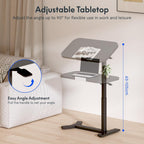 Small Standing Desk with Wheels Pneumatic Height