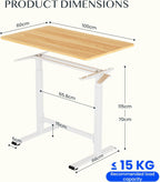 Small Standing Desk with Wheels Pneumatic Height