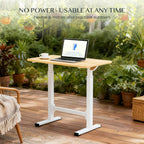 Small Standing Desk with Wheels Pneumatic Height