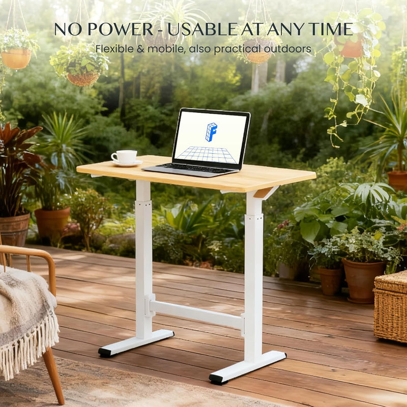 Small Standing Desk with Wheels Pneumatic Height