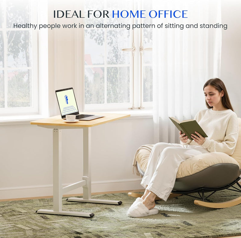 Small Standing Desk with Wheels Pneumatic Height