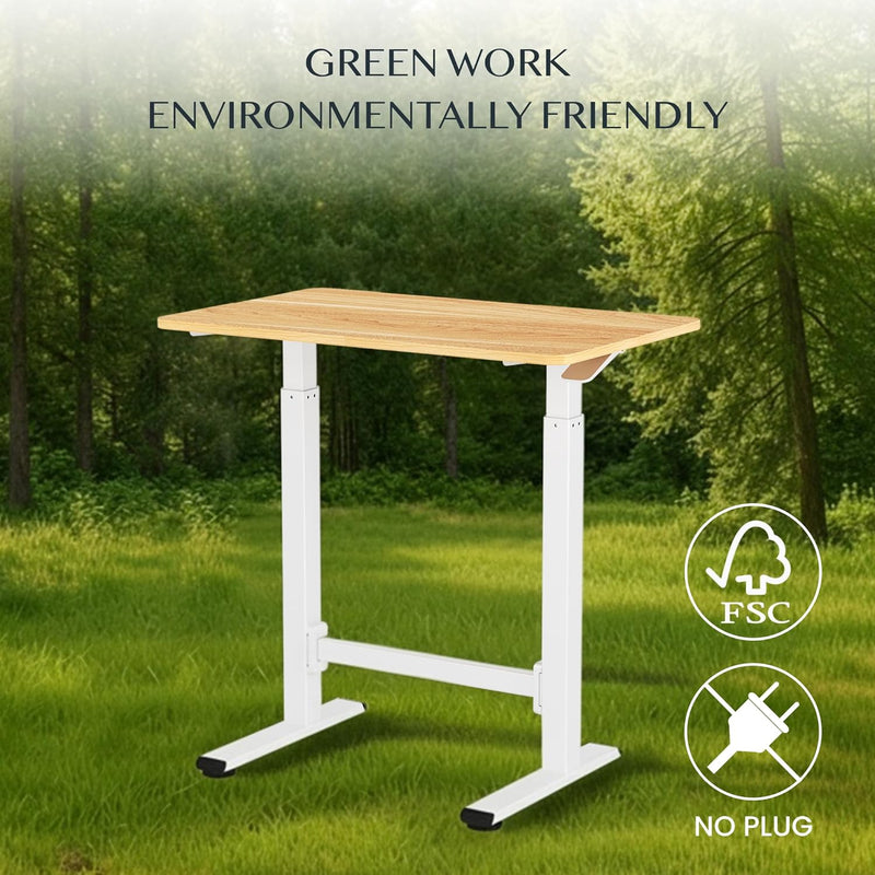 Small Standing Desk with Wheels Pneumatic Height
