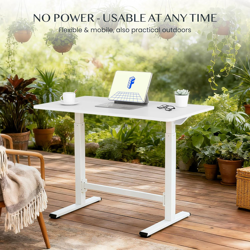 Small Standing Desk with Wheels Pneumatic Height