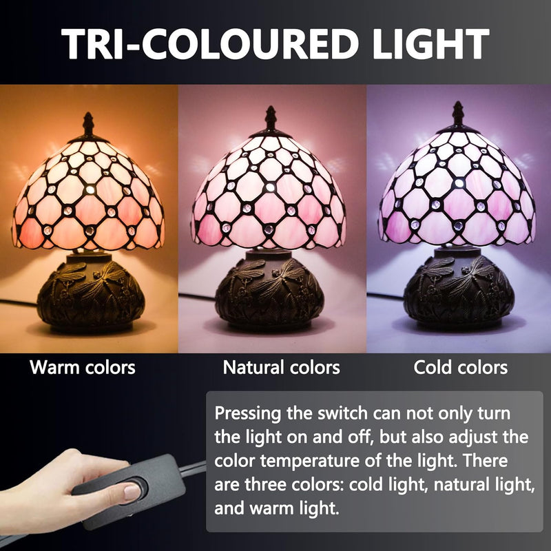 Small Tiffany Lamp Dragonfly 3 Colour Temperatures Mushroom