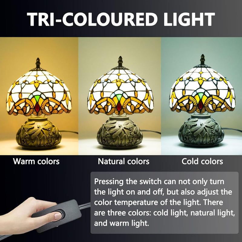 Small Tiffany Lamp Dragonfly 3 Colour Temperatures Mushroom