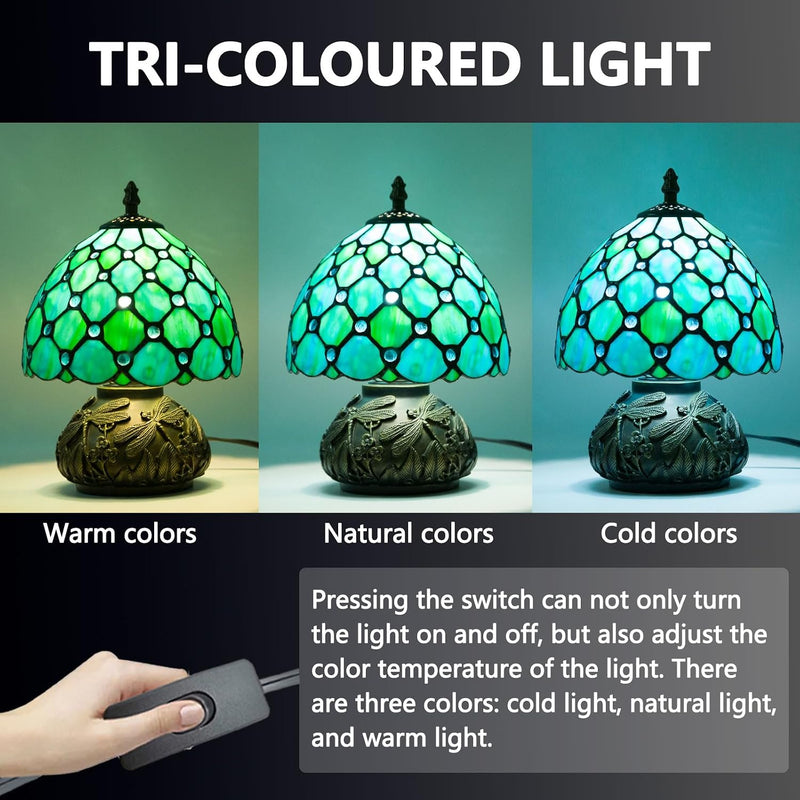 Small Tiffany Lamp Dragonfly 3 Colour Temperatures Mushroom