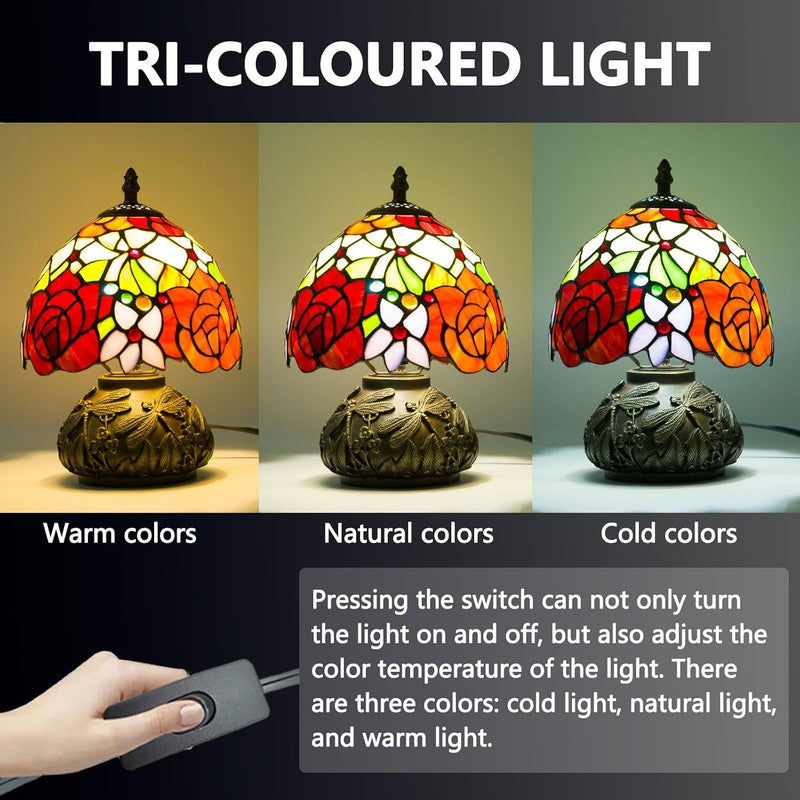 Small Tiffany Lamp Dragonfly 3 Colour Temperatures Mushroom