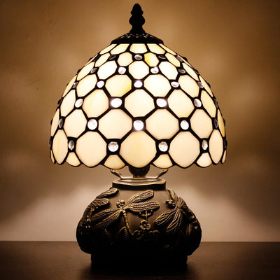 Small Tiffany Lamp Mini Stained Glass Table Pearl