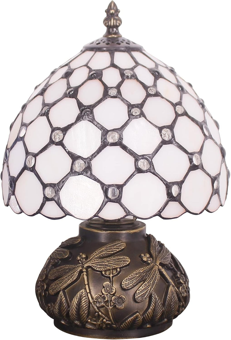 Small Tiffany Lamp Mini Stained Glass Table Pearl