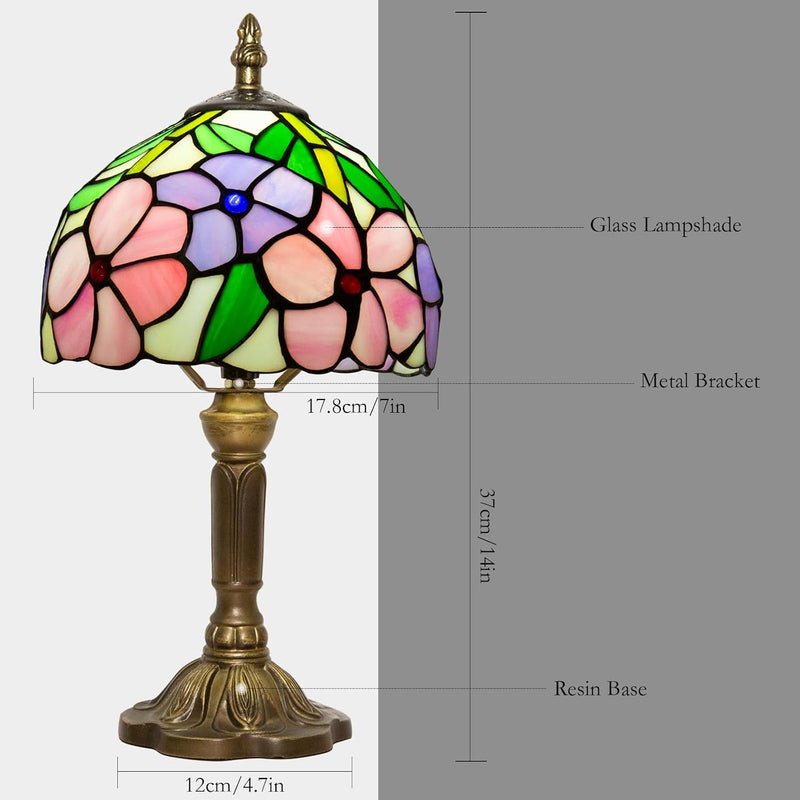 Small Tiffany Style Lamp Stained Glass Table