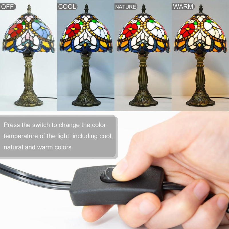 Small Tiffany Style Lamp Stained Glass Table