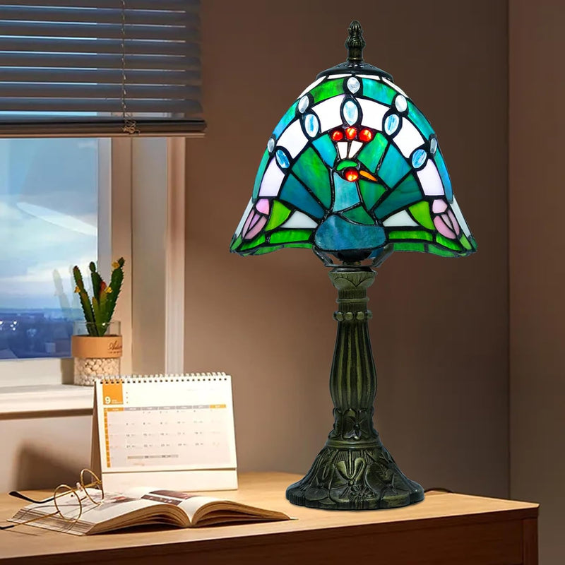 Small Tiffany Style Lamp Stained Glass Table