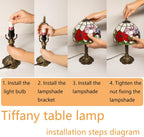 Small Tiffany Style Lamp Stained Glass Table