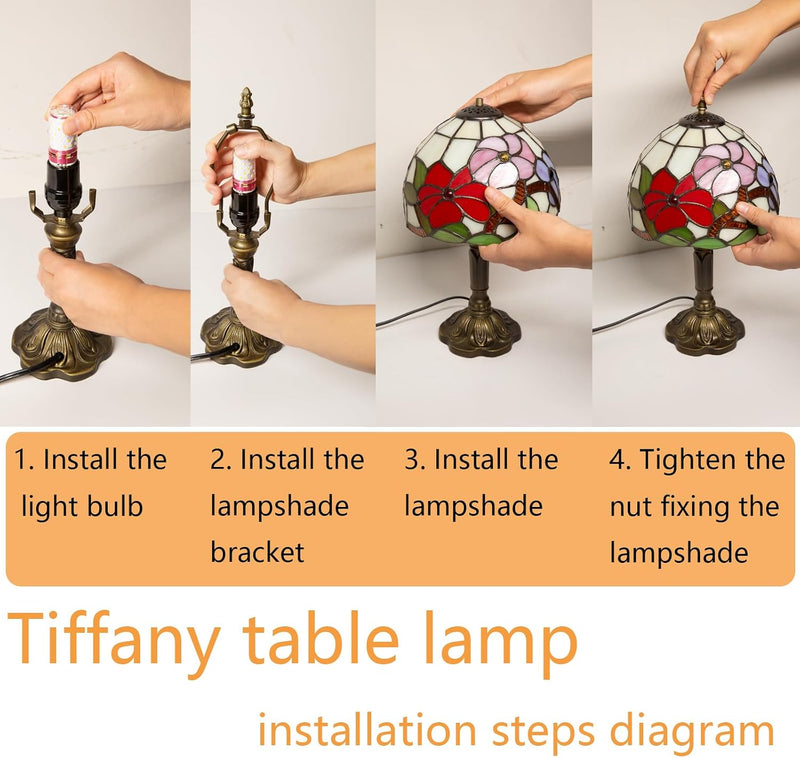 Small Tiffany Style Lamp Stained Glass Table
