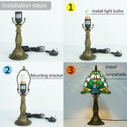 Small Tiffany Style Lamp Stained Glass Table