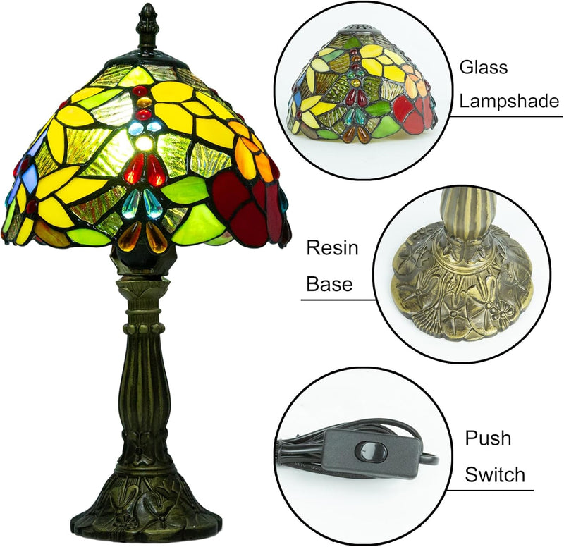 Small Tiffany Style Lamp Stained Glass Table