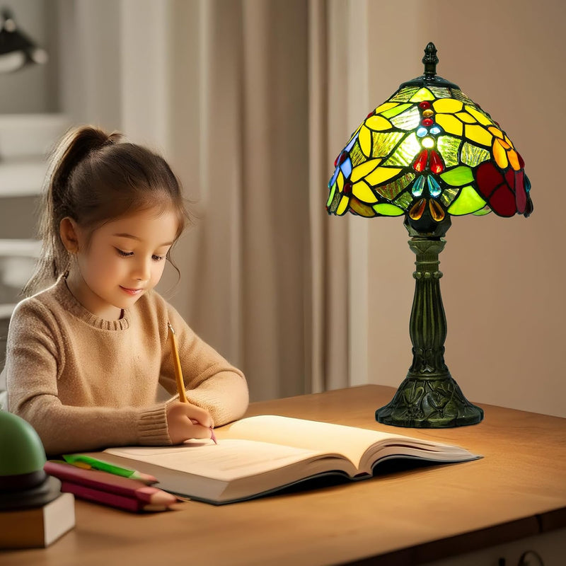 Small Tiffany Style Lamp Stained Glass Table