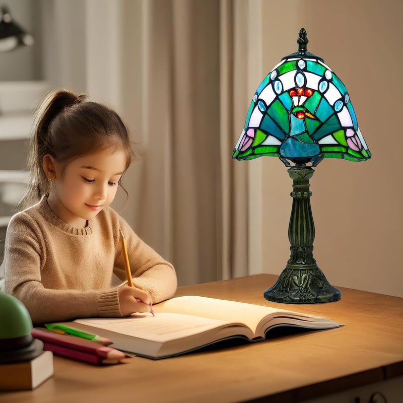 Small Tiffany Style Lamp Stained Glass Table