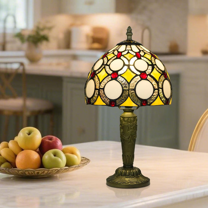 Tiffany Style Lamp Four Flowers 3 Colour Temperatures