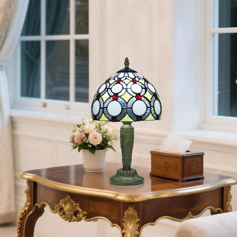 Tiffany Style Lamp Four Flowers 3 Colour Temperatures