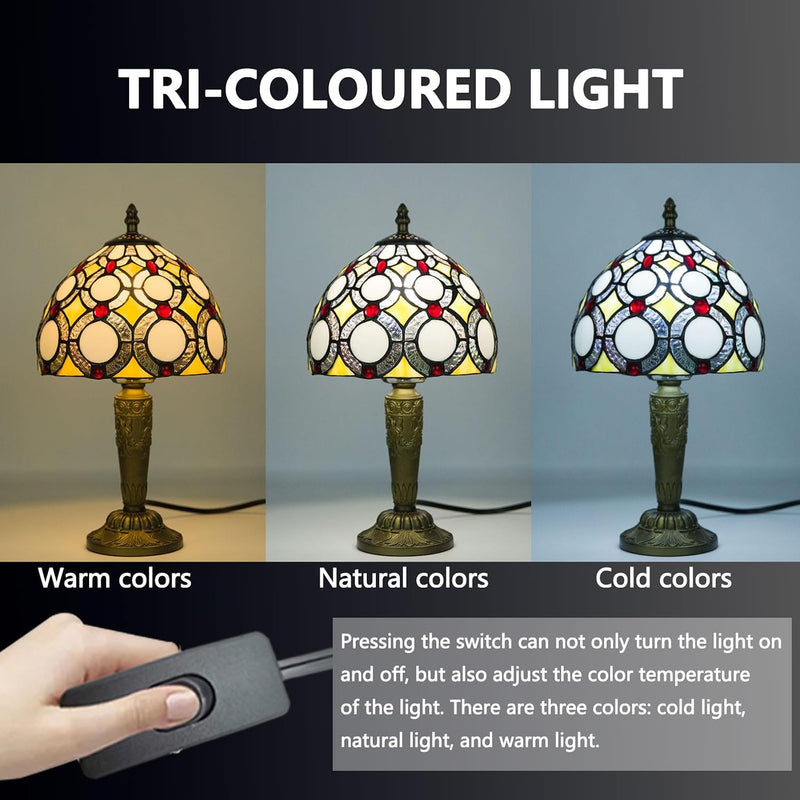 Tiffany Style Lamp Four Flowers 3 Colour Temperatures
