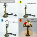 Small Tiffany Style Lamp Stained Glass Table