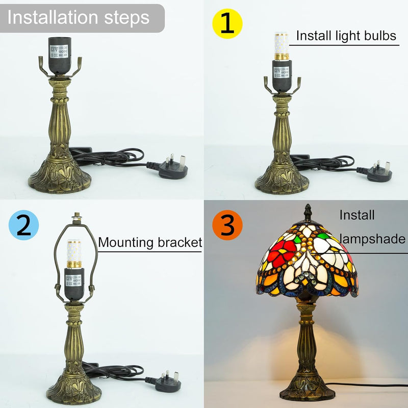 Small Tiffany Style Lamp Stained Glass Table