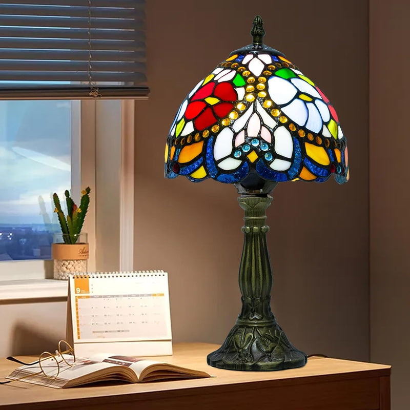 Small Tiffany Style Lamp Stained Glass Table