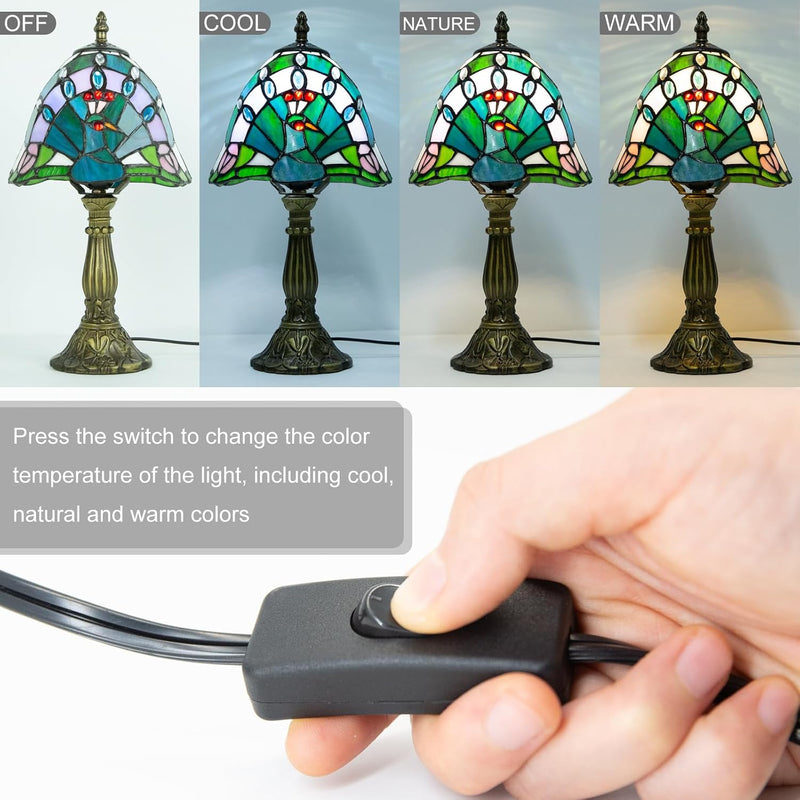 Small Tiffany Style Lamp Stained Glass Table