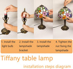 Small Tiffany Style Lamp Stained Glass Table