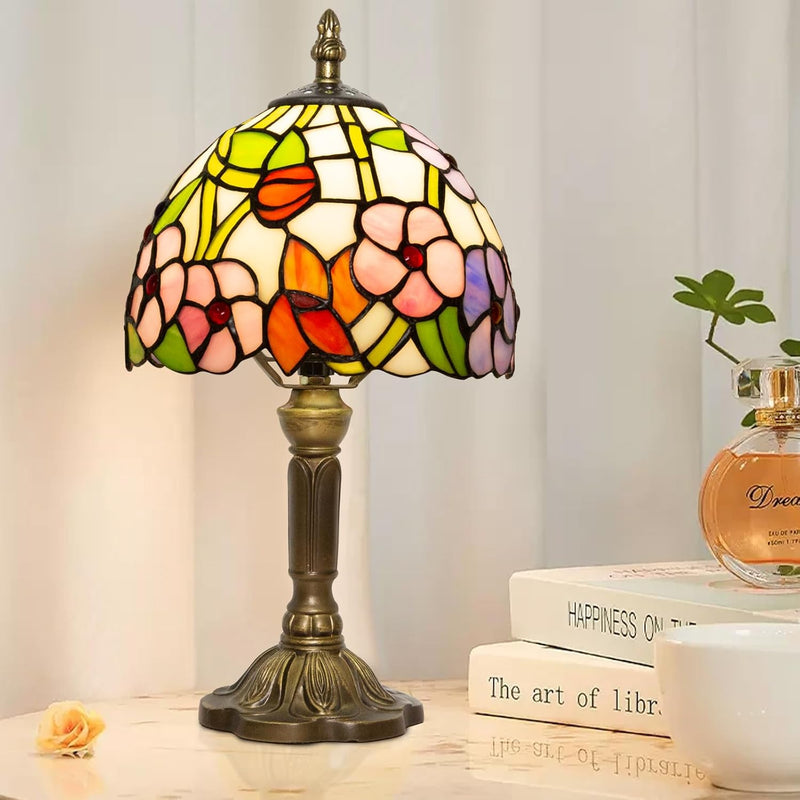 Small Tiffany Style Lamp Stained Glass Table