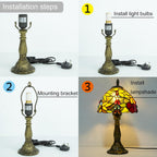 Small Tiffany Style Lamp Stained Glass Table