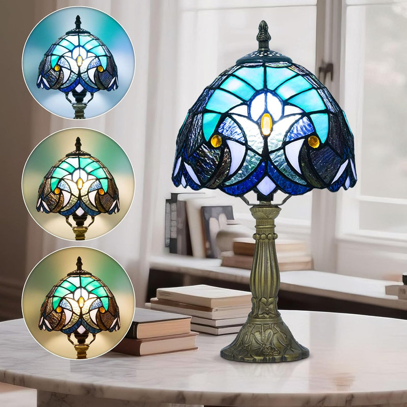 Tiffany Style Lamp Four Flowers 3 Colour Temperatures
