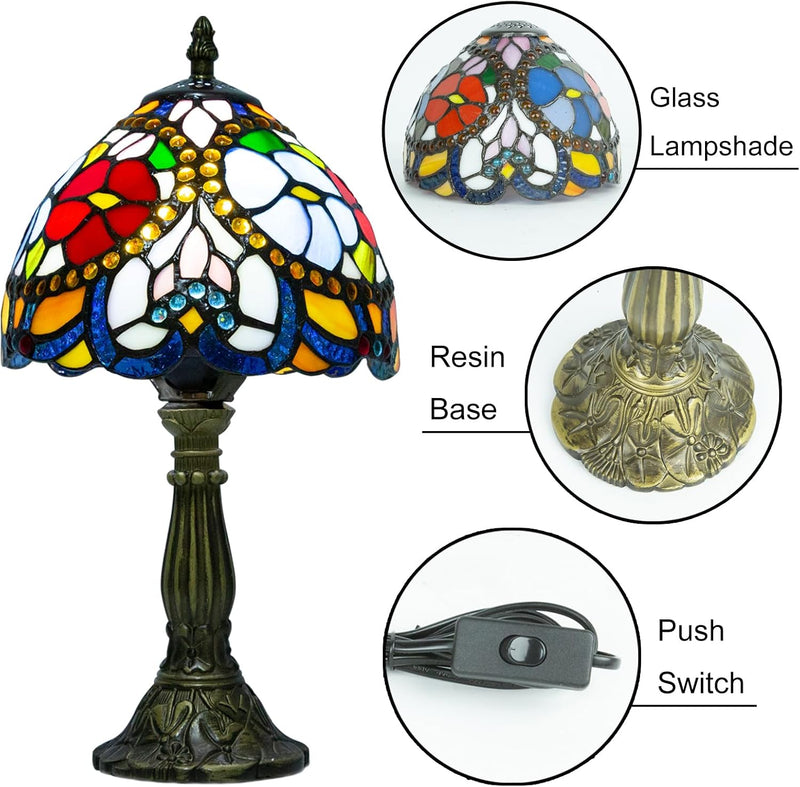 Small Tiffany Style Lamp Stained Glass Table