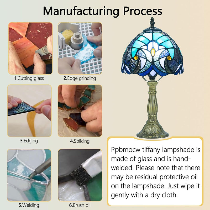 Tiffany Style Lamp Four Flowers 3 Colour Temperatures